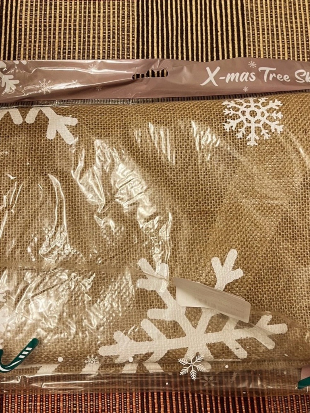 Rustic Burlap Christmas Tree Skirt – 48” Snowflake Farmhouse Style – NWT - Picture 10 of 11